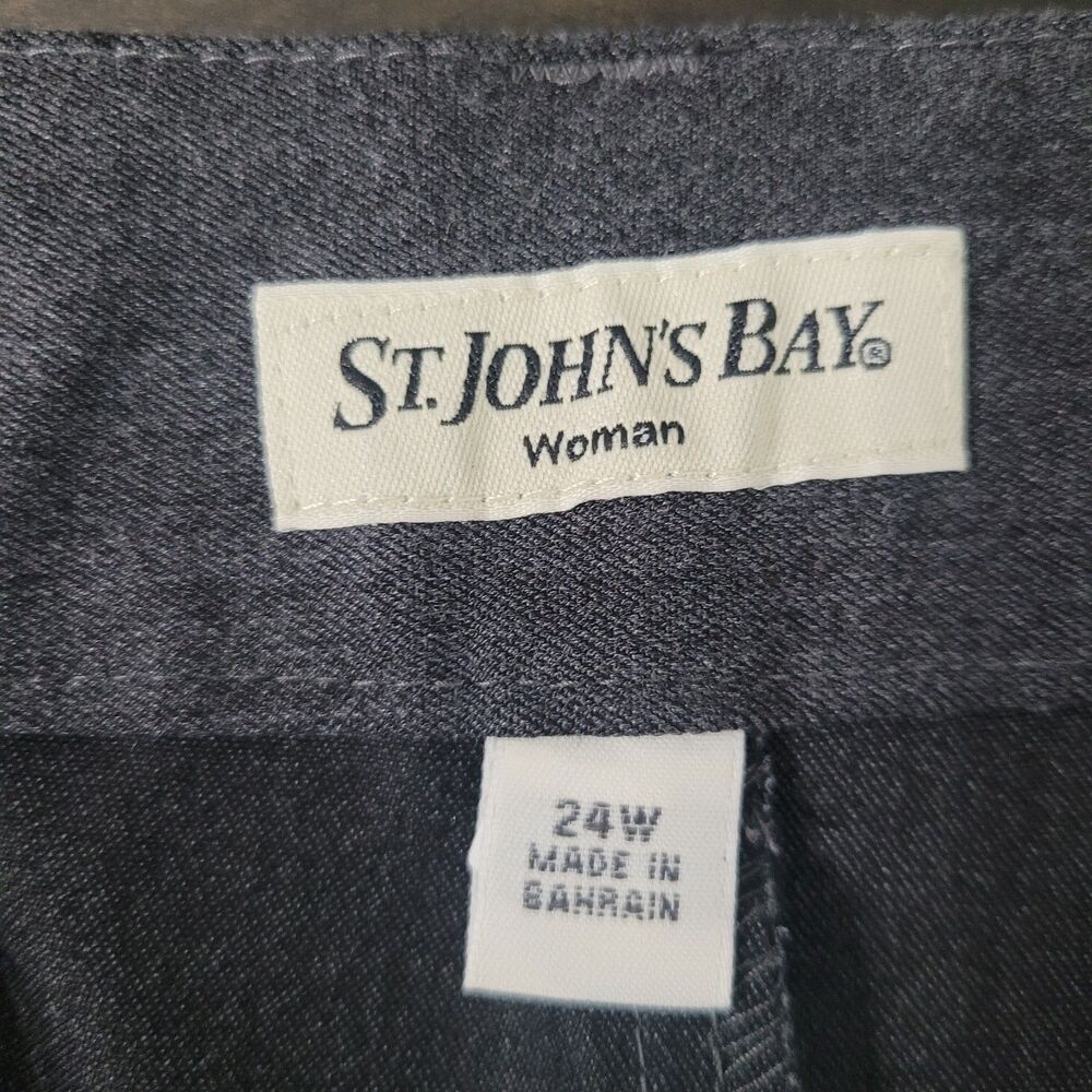 New St. John's Bay Women's Bi-Stretch Pants Charcoal Heather 24W Business Casual - Picture 10 of 11